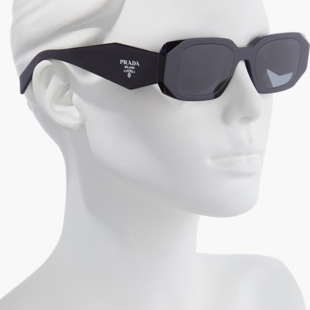 Prada Black Rectangular Sunglasses